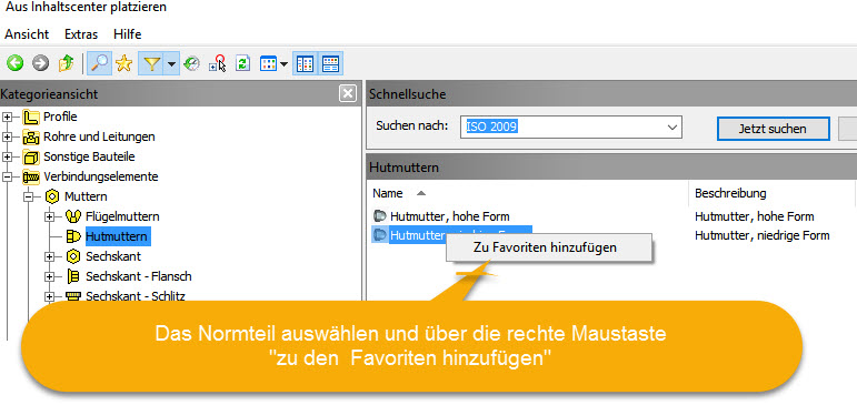 Inhaltscenter Favoriten