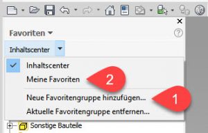 Inhaltscenter Favoritengruppe