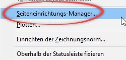 Start Seiteneinrichtungsmanager